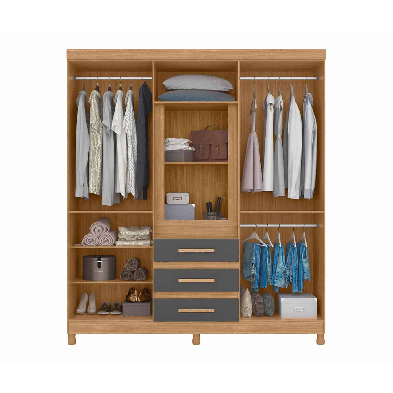 8 Door Wardrobe – Fusion Double Nature/Titanium MWBR92 - Image 2