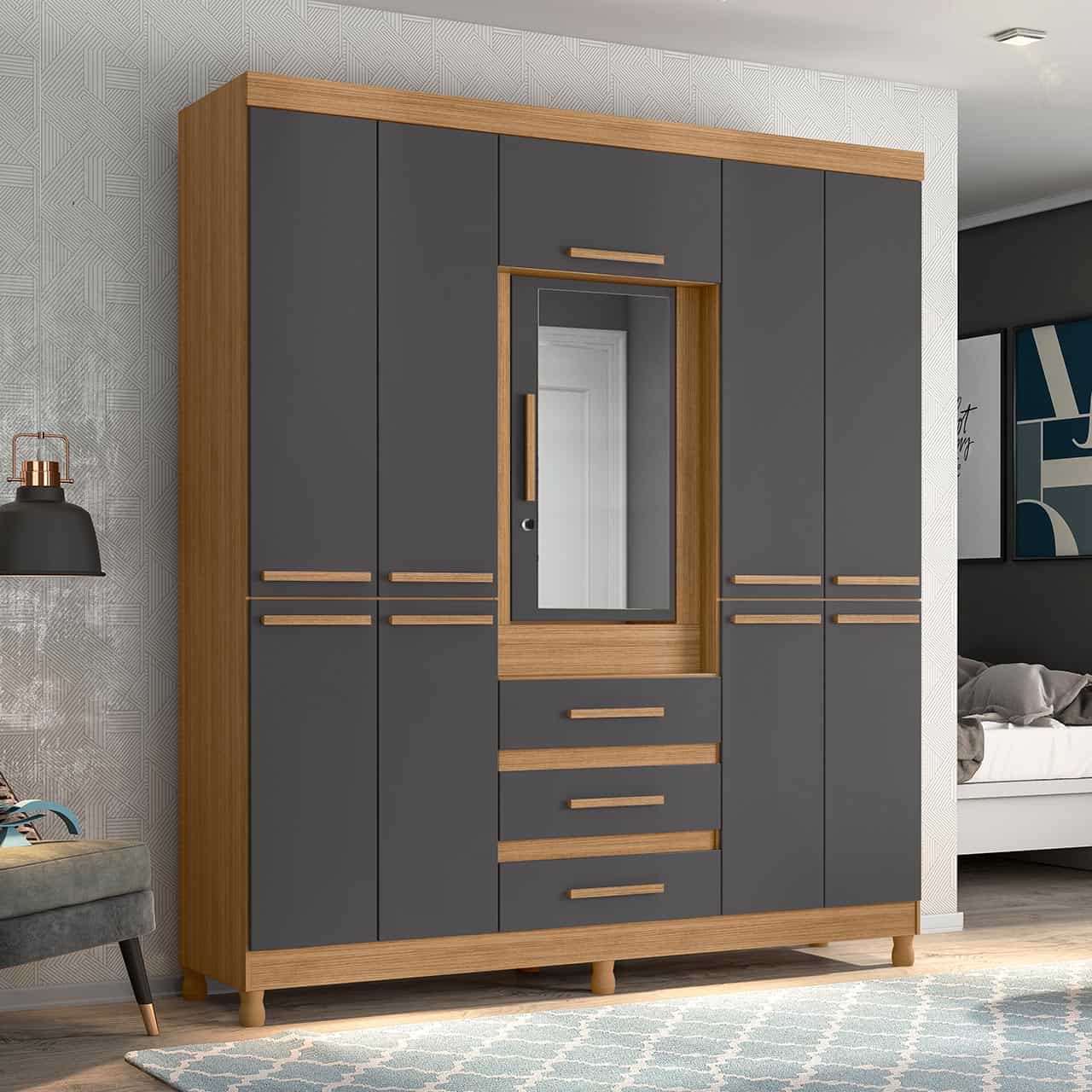 8 Door Wardrobe – Fusion Double Nature/Titanium MWBR92 - Image 3