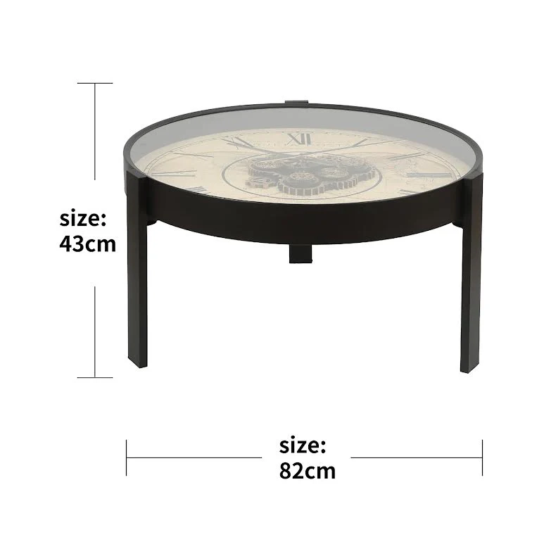 2 in 1 82cm 1968 London Side Table Floor Clock Beige - Image 2