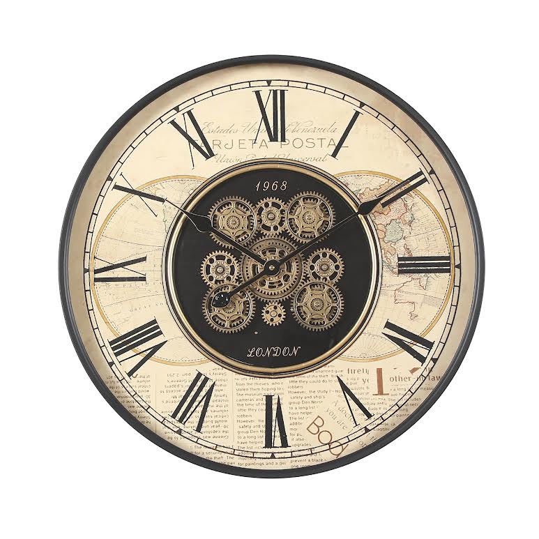 2 in 1 82cm 1968 London Side Table Floor Clock Beige - Image 4