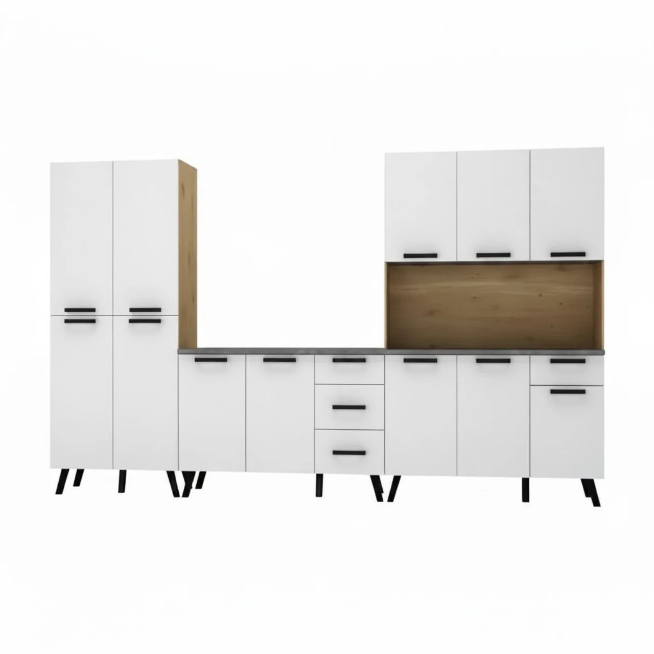 3 Piece Kitchen Set – UK Oak + Snow White MWBR920