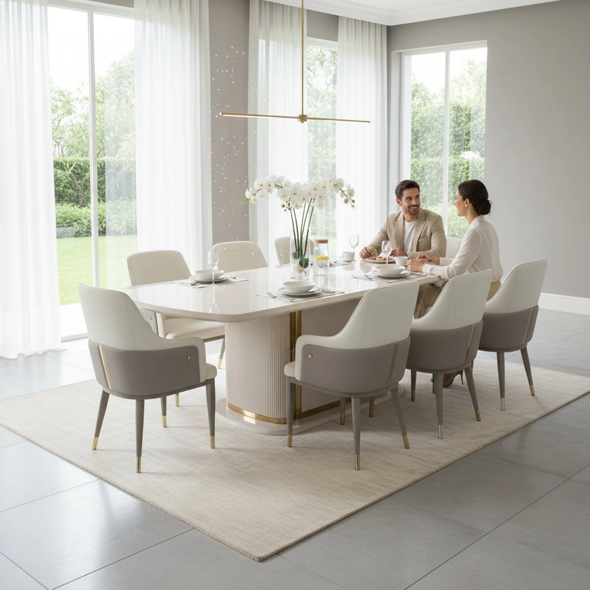 Aura 9 Piece Dining Room Set Grey - Image 4