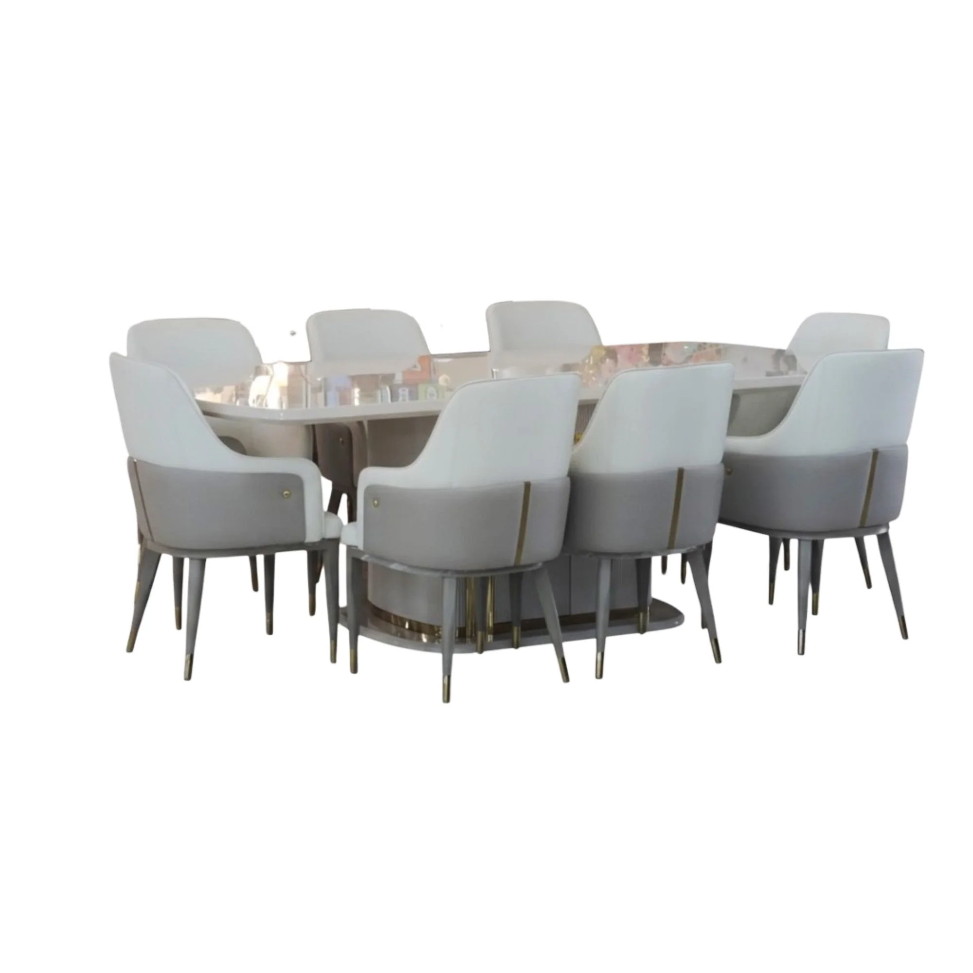 Aura 9 Piece Dining Room Set Grey - Image 5