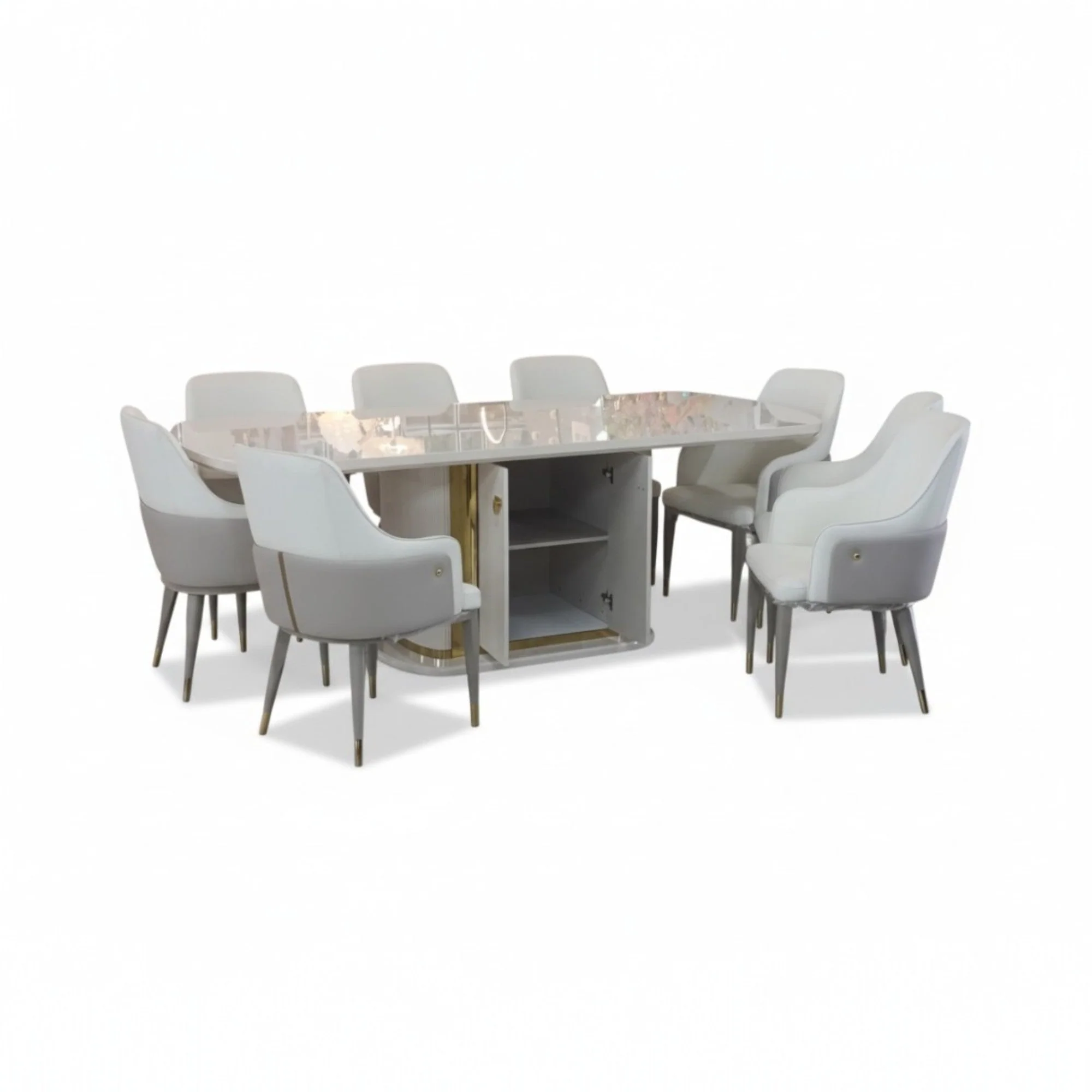 Aura 9 Piece Dining Room Set Grey - Image 6