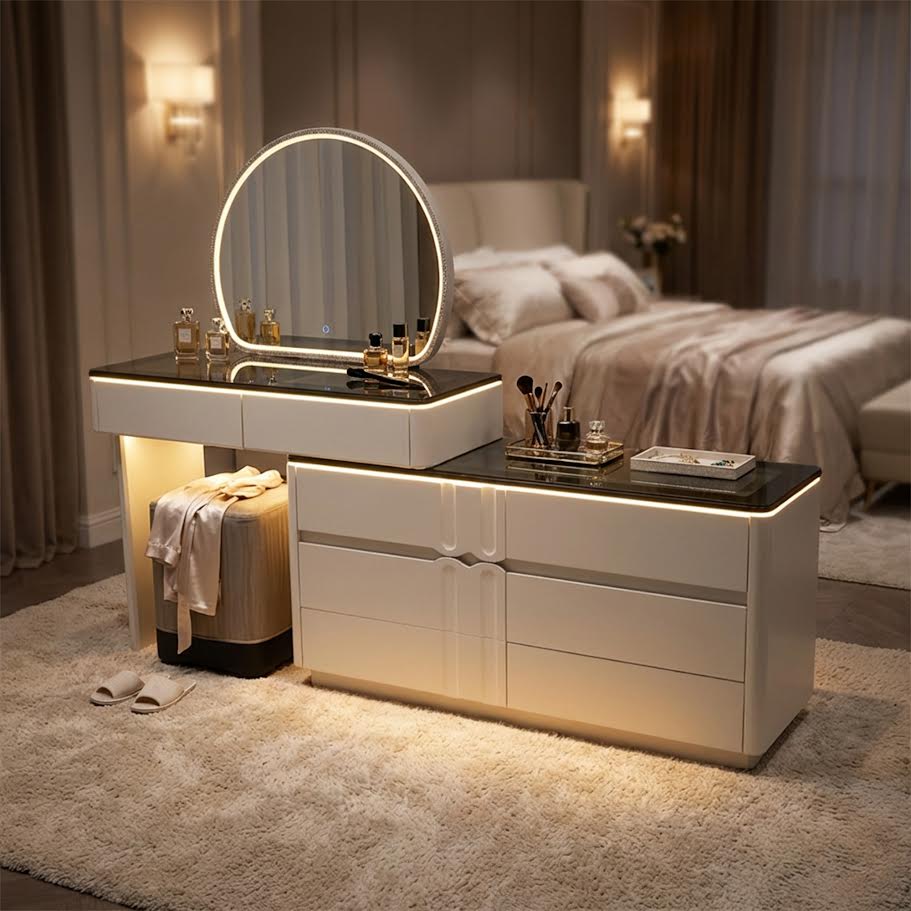 Adjustable LED Dresser Round Mirror CA0725 - Image 4