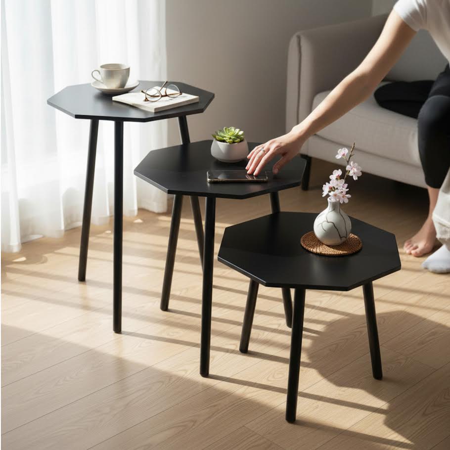 Aura 3 Piece Coffee Table + Free 3D Small Carpet - Image 10