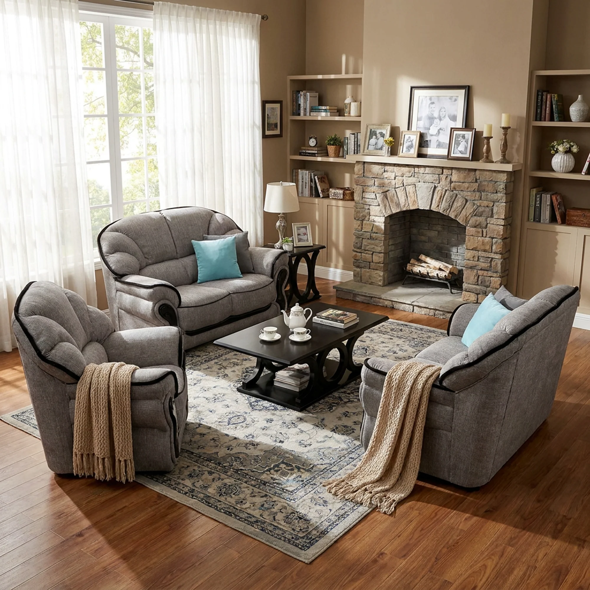 Azalia 4 Piece 2 2 1 1  Lounge Suite Fabric - Image 2