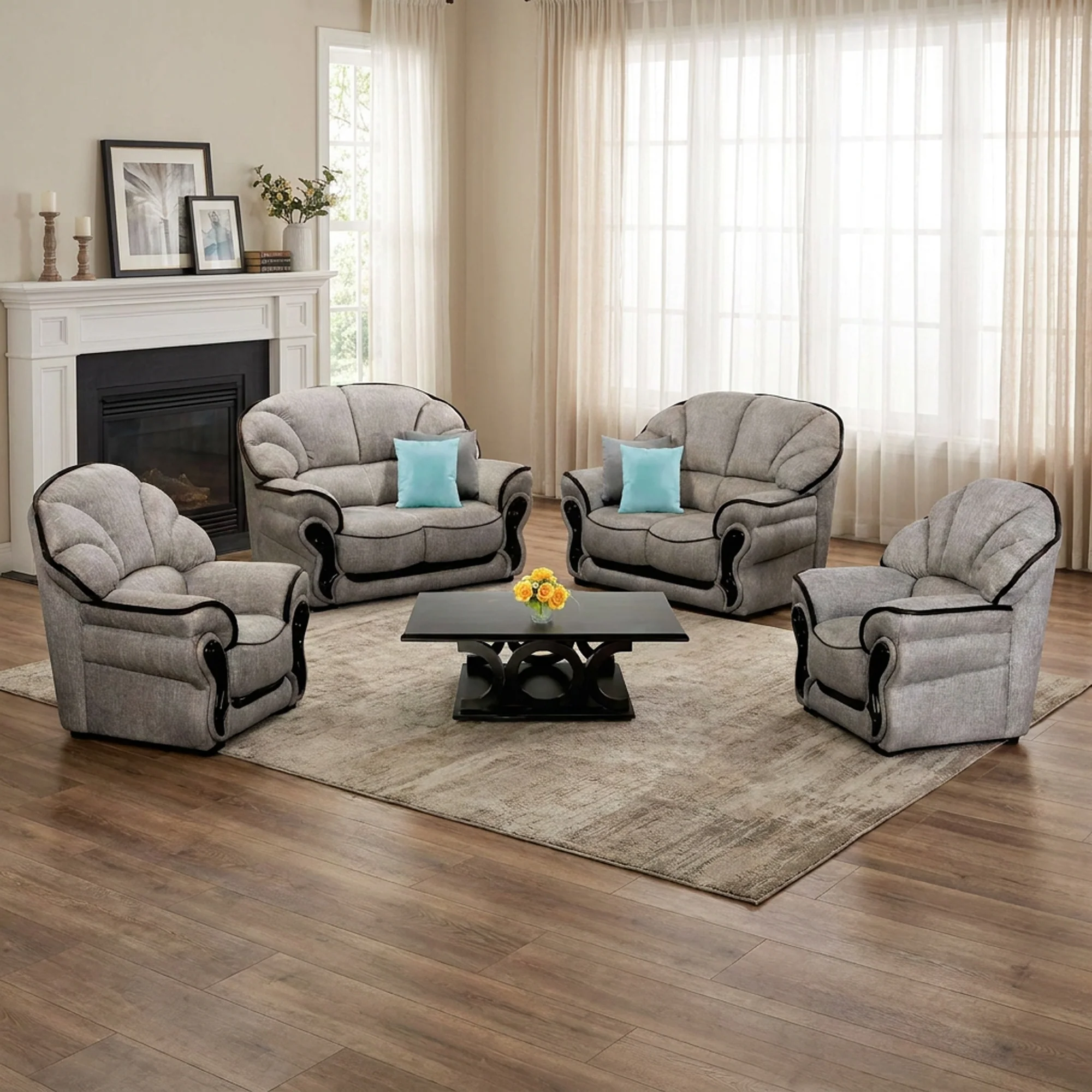 Azalia 4 Piece 2 2 1 1  Lounge Suite Fabric - Image 3