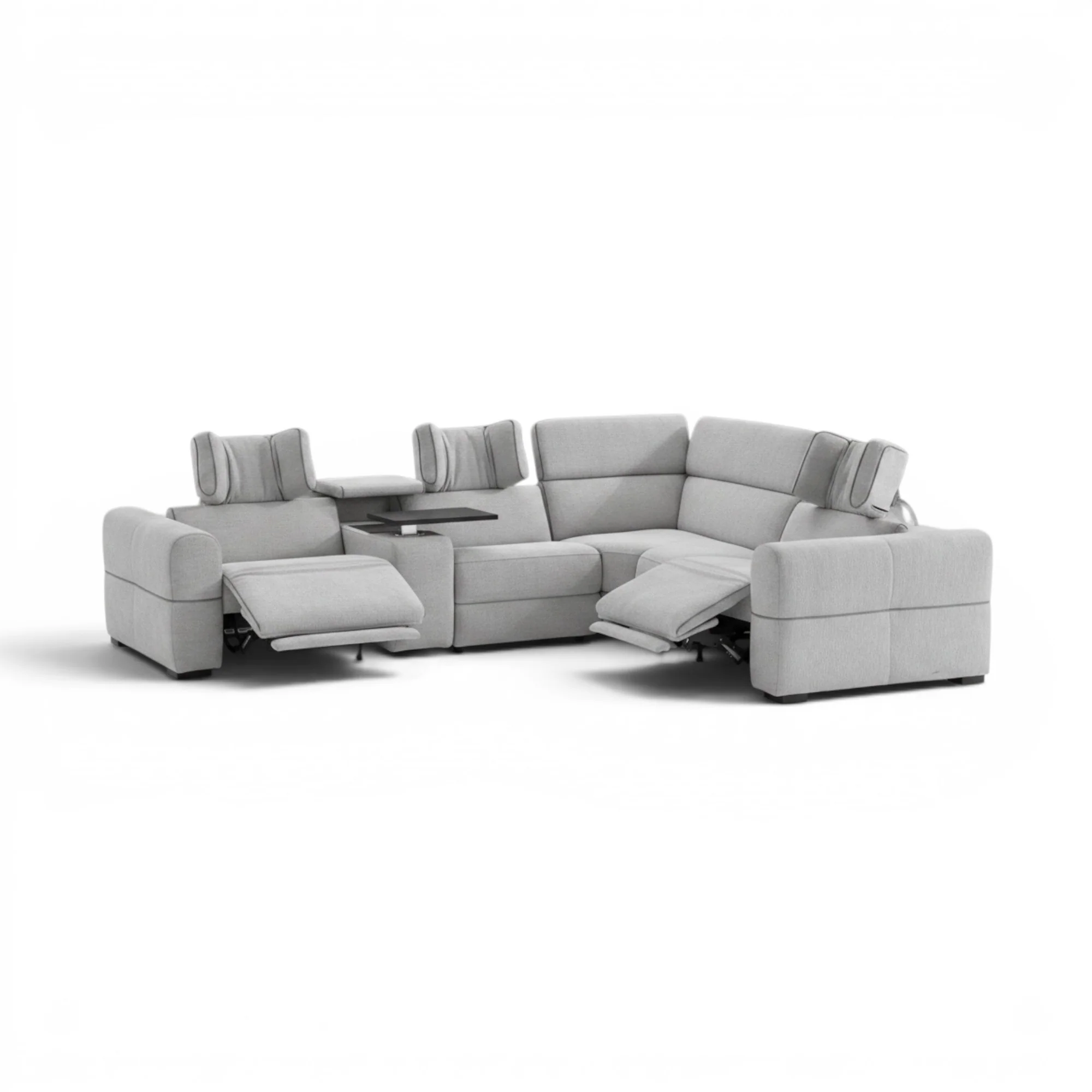 Barrie Dove 7Pc Corner Fabric Lounge Suite With Electric Recliners  80759 - Image 14