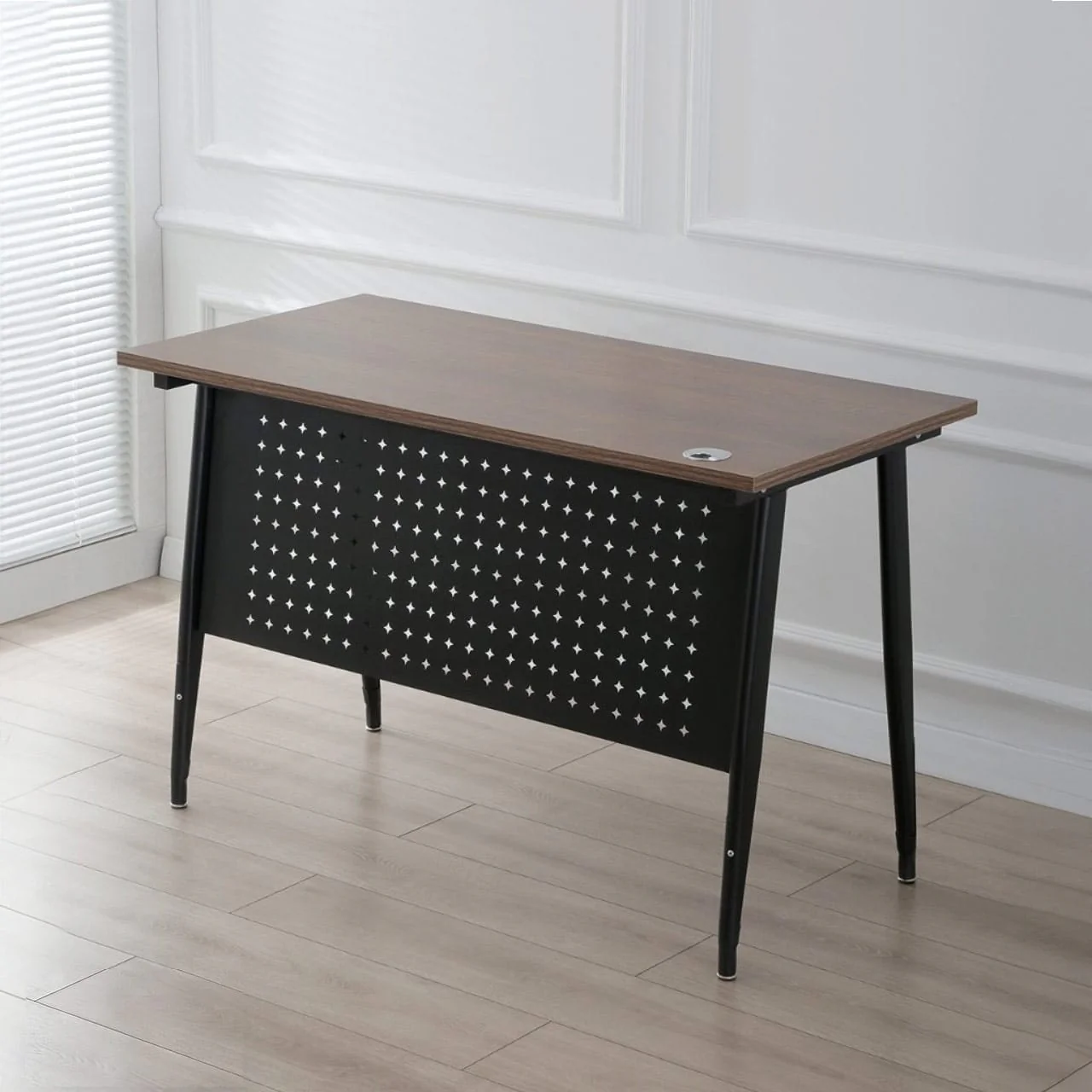 MW613 Office Desk - Walnut & Black - Image 2