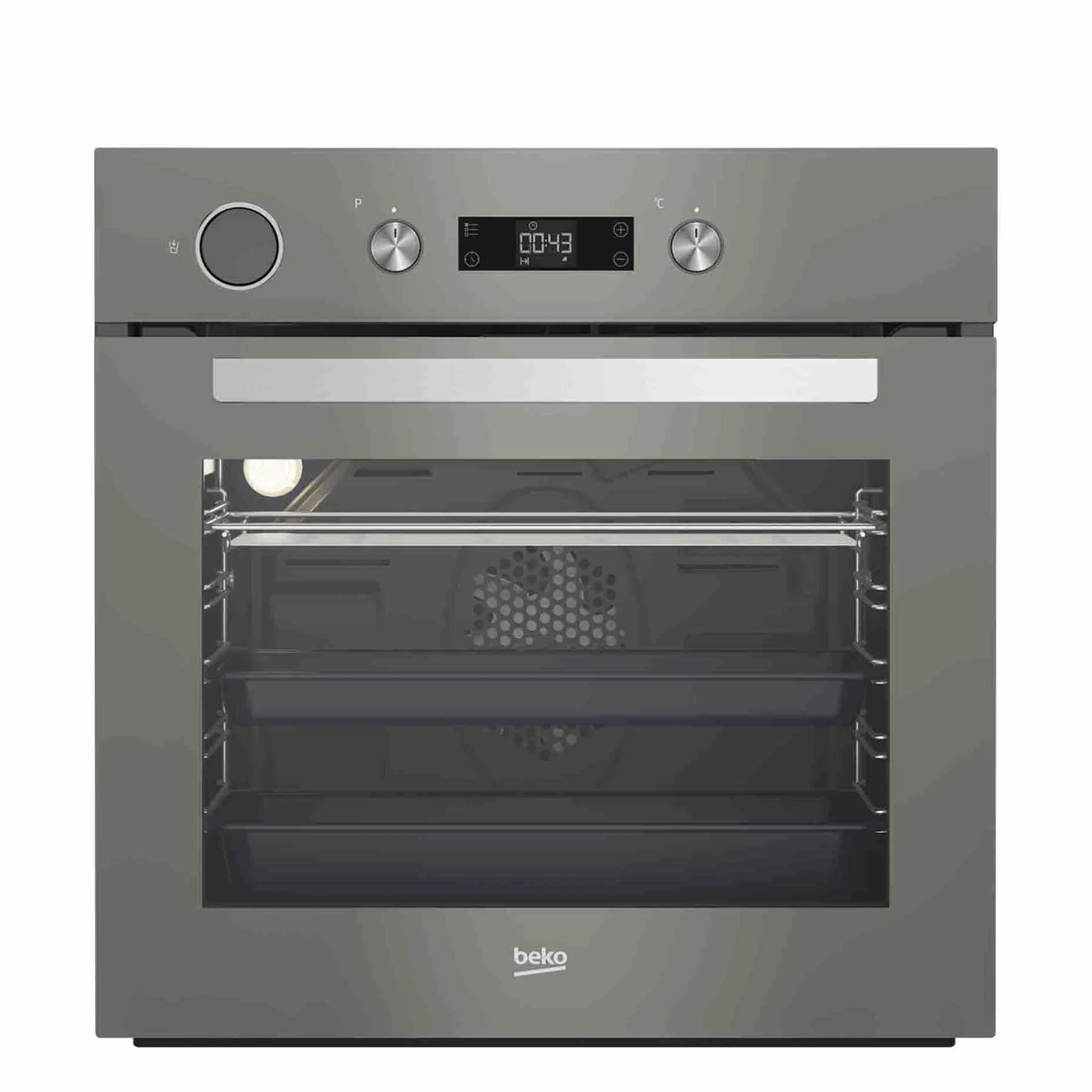 Beko 60cm BI Grion Disinfect Steam Oven - Metallic