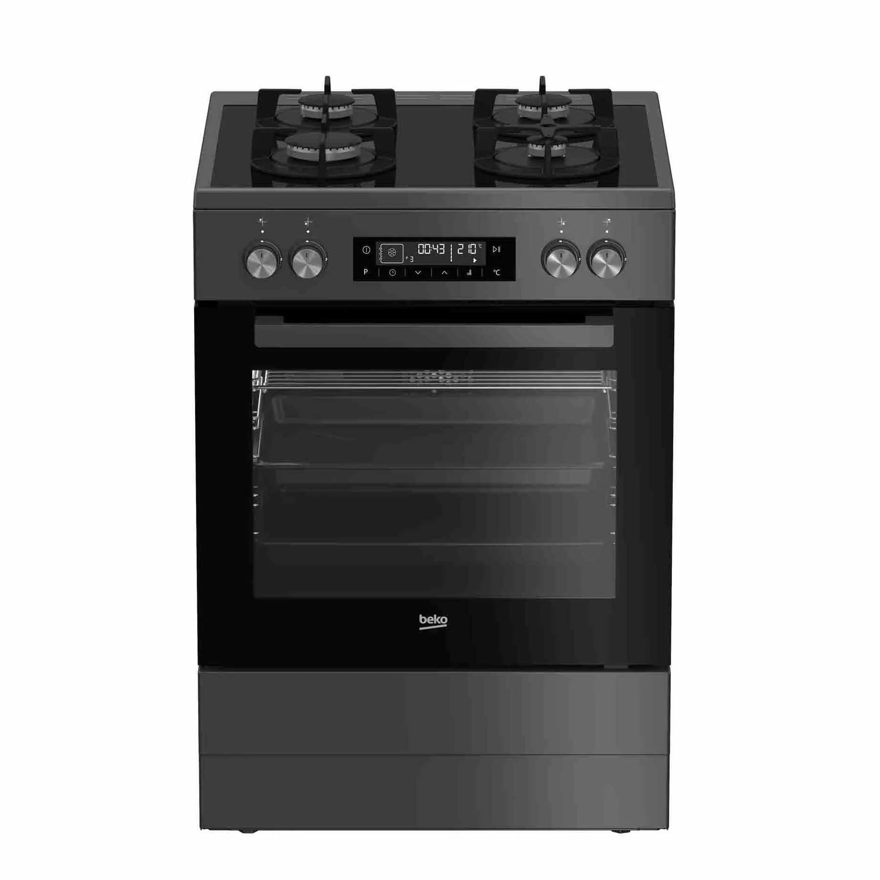 Beko 60cm Multifunction Gas on Glass Stove -Anthracite - Image 2