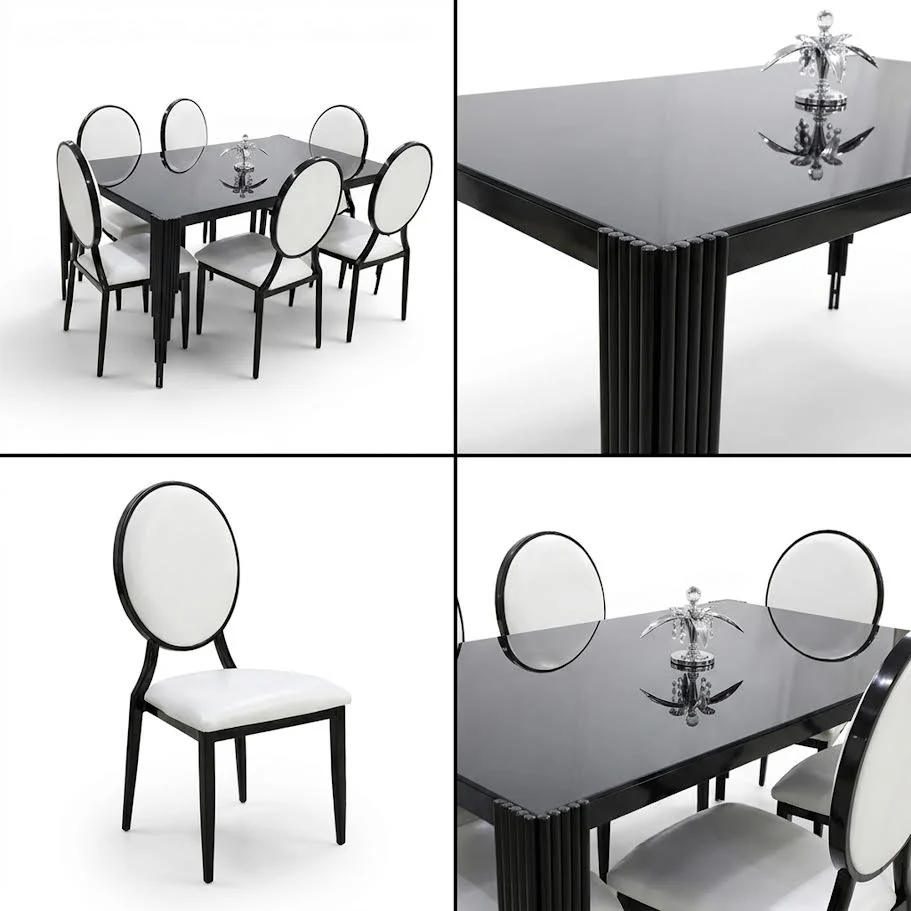 BF 7 Piece Dining Room Suite Black T-14-4 - Image 3