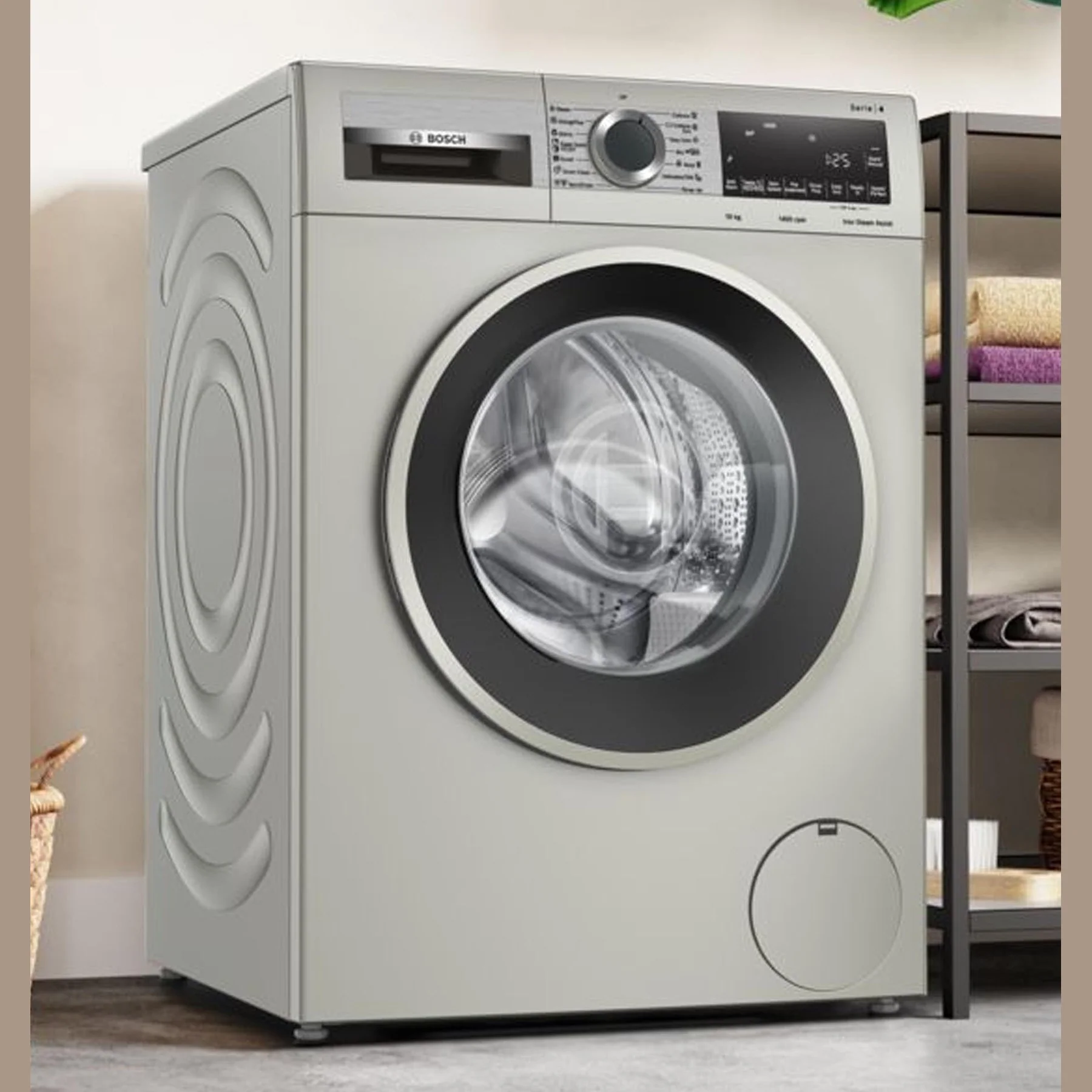 Bosch Series 4 10kg Front Loader Washing Machine - Silver - Image 4