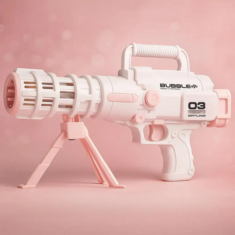 Bubble Blaster Toy Pink & White - Image 3