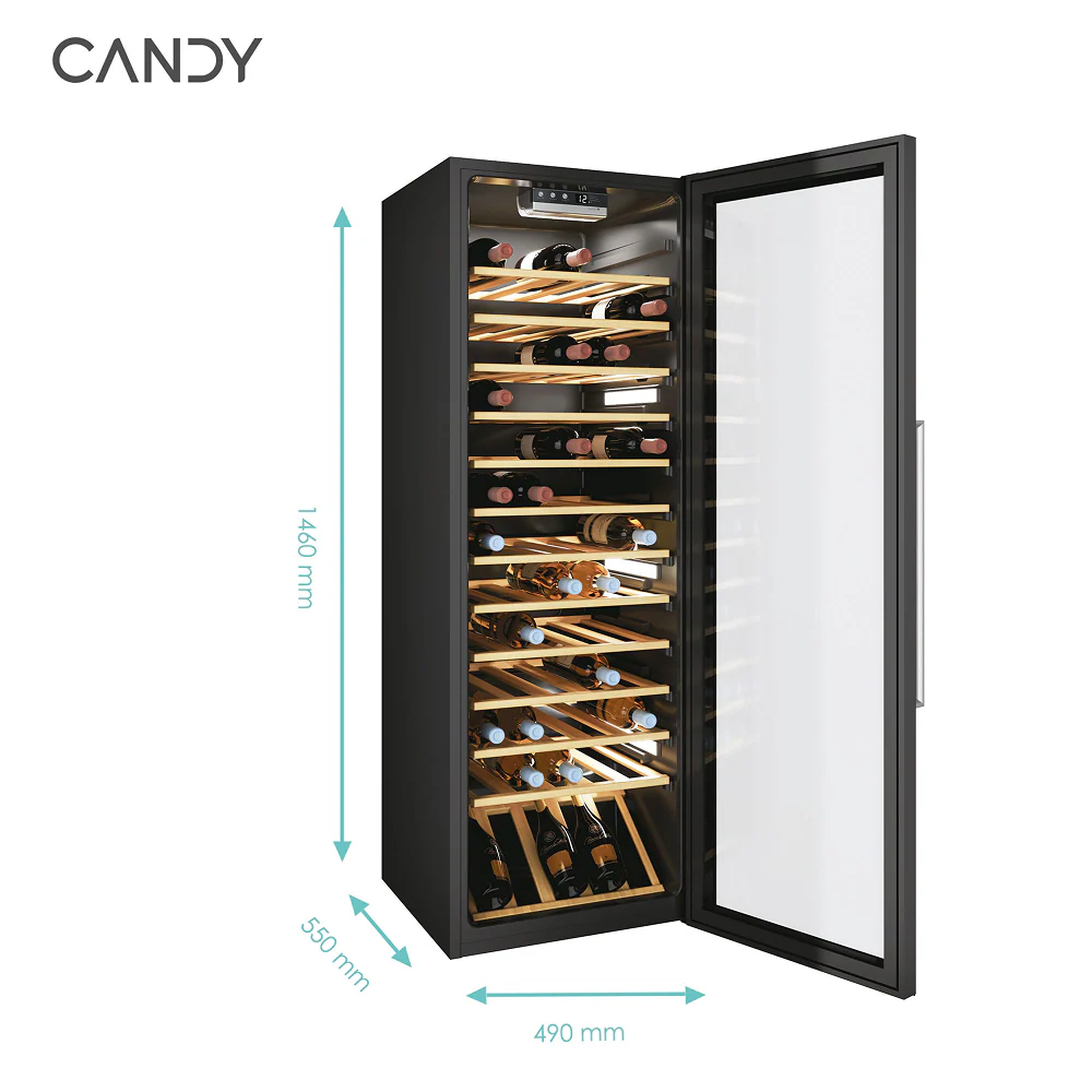 Candy DiVino 81 Bottle Monozone Wine Cooler with Bamboo Shelves – WiFi & BT - Image 5
