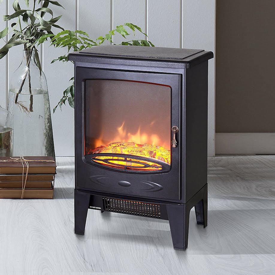 Condere 1800W Electric Fireplace Heater - Black - Image 5