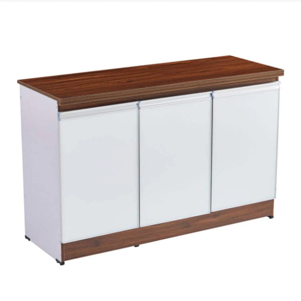 Contemporary 3 Door Base – Walnut + White MWML3DB
