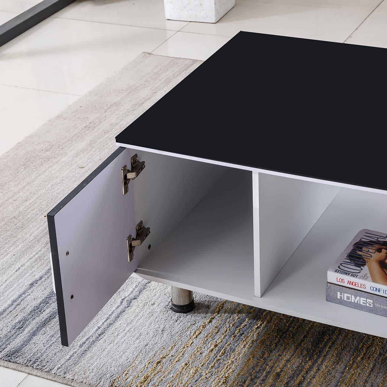 Contempory Coffee Table – White + Black CT218 - Image 3
