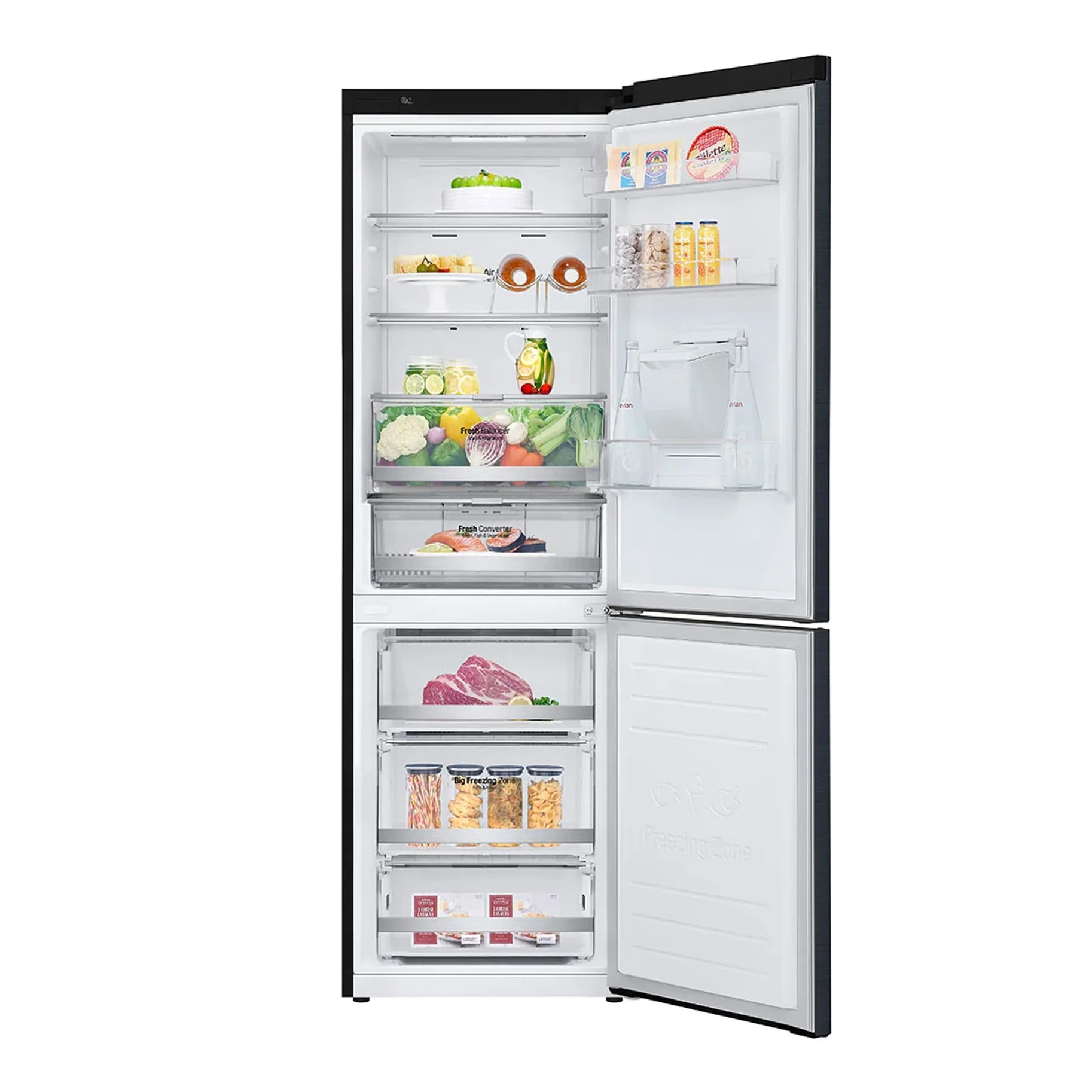 LG 373L Black Combi Fridge/Freezer with Inverter Linear Compressor – GC-F459NQDM - Image 2