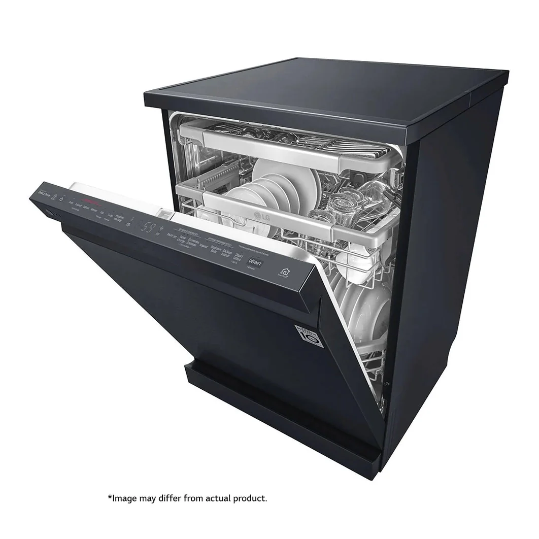 LG 14 Plate Matte Black QuadWash Steam Dishwasher - Black - Image 4