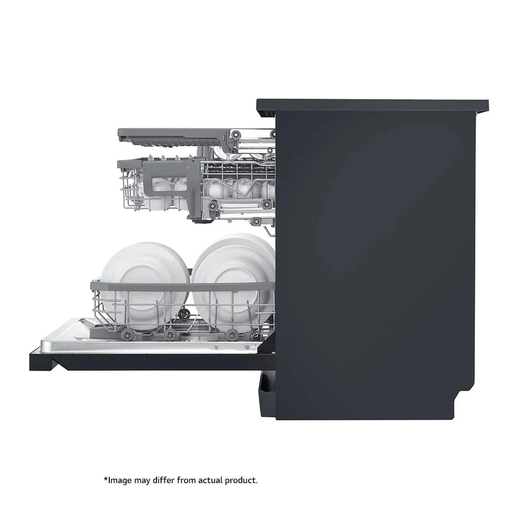 LG 14 Plate Matte Black QuadWash Steam Dishwasher - Black - Image 5