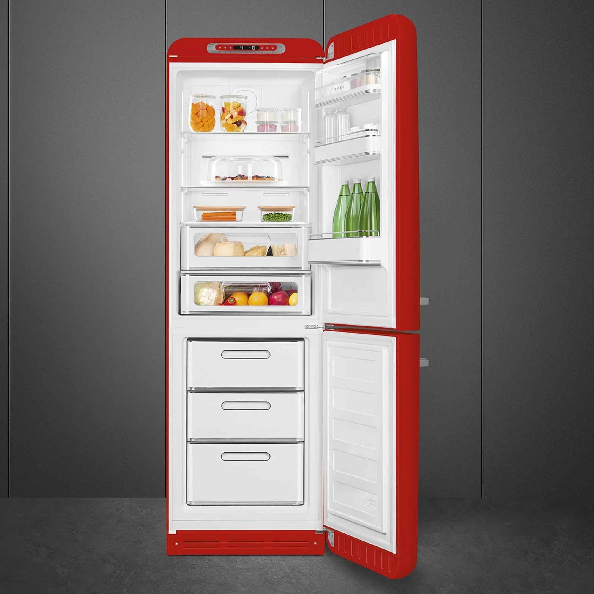 Smeg Retro Combination Fridge 60CM - Fiery Red - Image 3