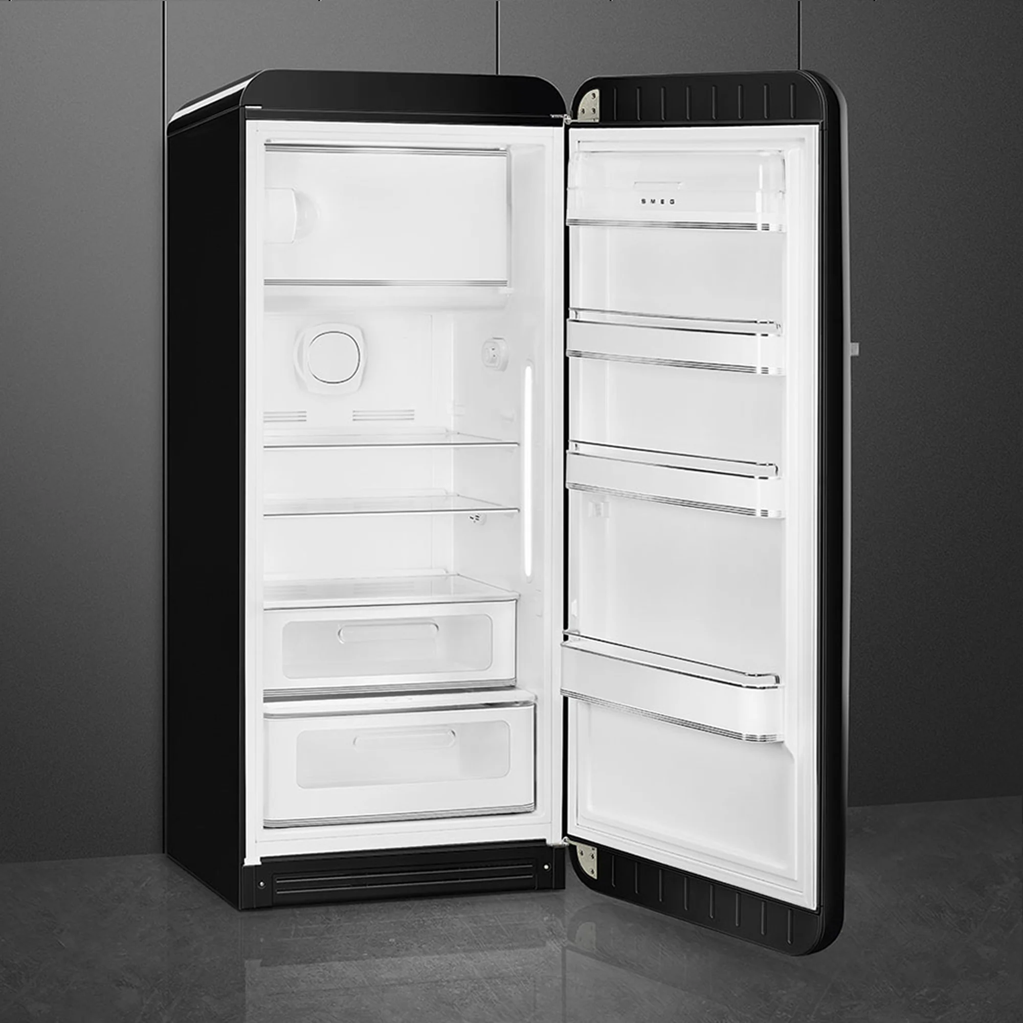 Smeg Retro Refrigerator - Glossy Black - Image 3