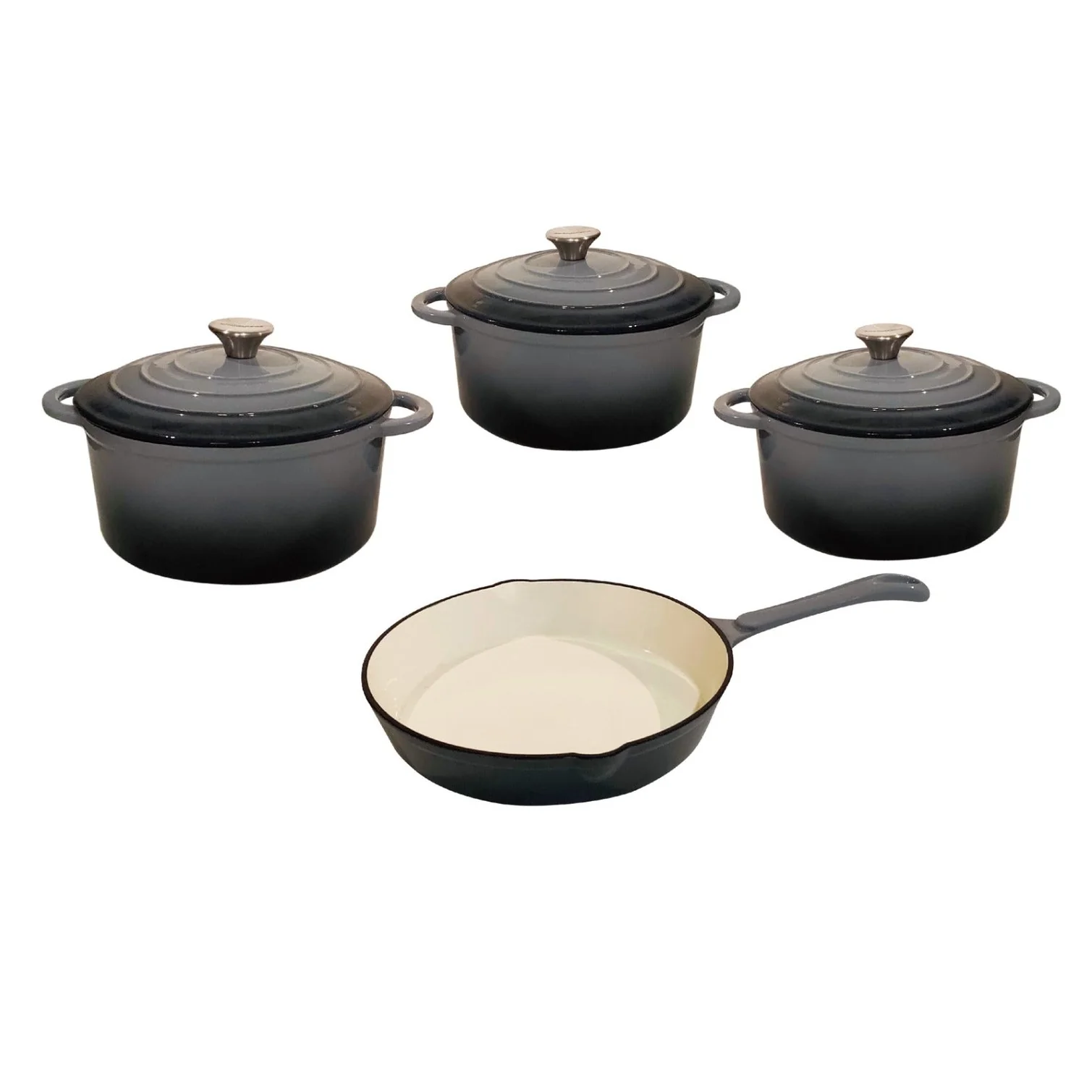 CTH 7 Piece Cast Iron Pot Set Grey - Image 3