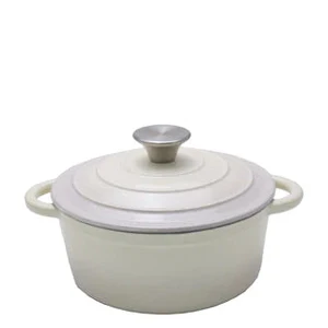 CTH 7 Piece Cast Iron Pot Set - Two Toned White/Cream - Image 5