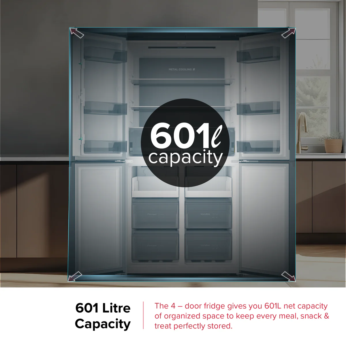 Defy 601L A++ DFF590 Multidoor Side-by-Side Fridge - Image 5