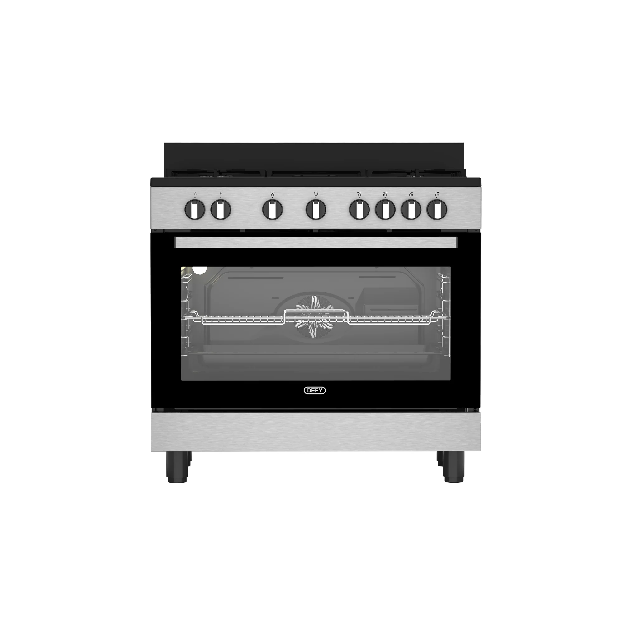 Defy 90cm Gas Electric Range Cooker Thermofan+ Black/Inox DGS90GEBI - Image 2