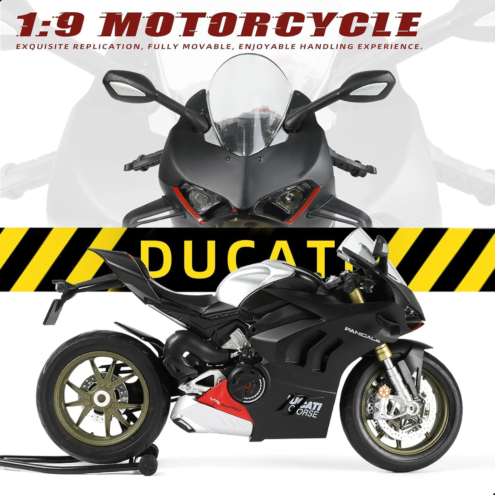 Die-Cast Motorcycle Model Black - Image 2