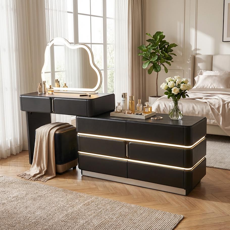 Dresser With Cloud Mirror Black  CA0718 - Image 3