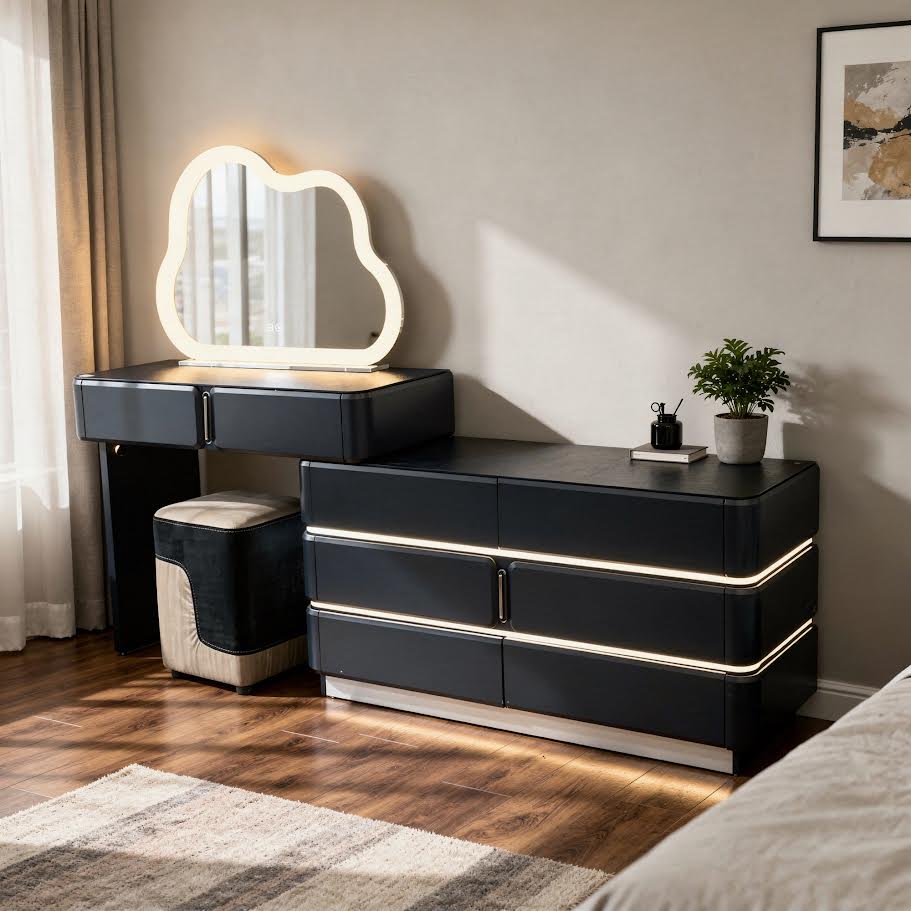 Dresser With Cloud Mirror Black  CA0718 - Image 4