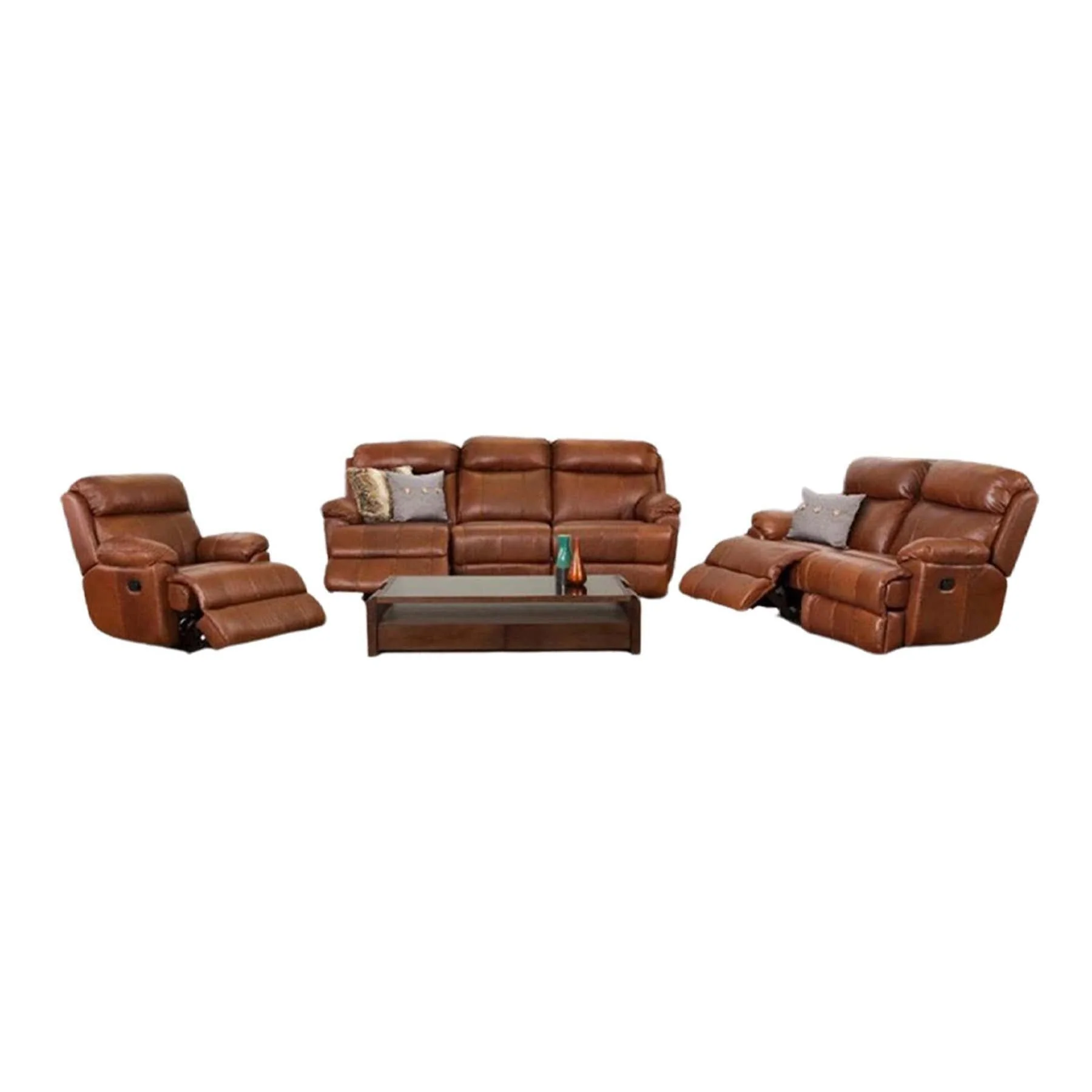 Earthline Raphsody 3.2.1 Full Leather 5 Action Recliner