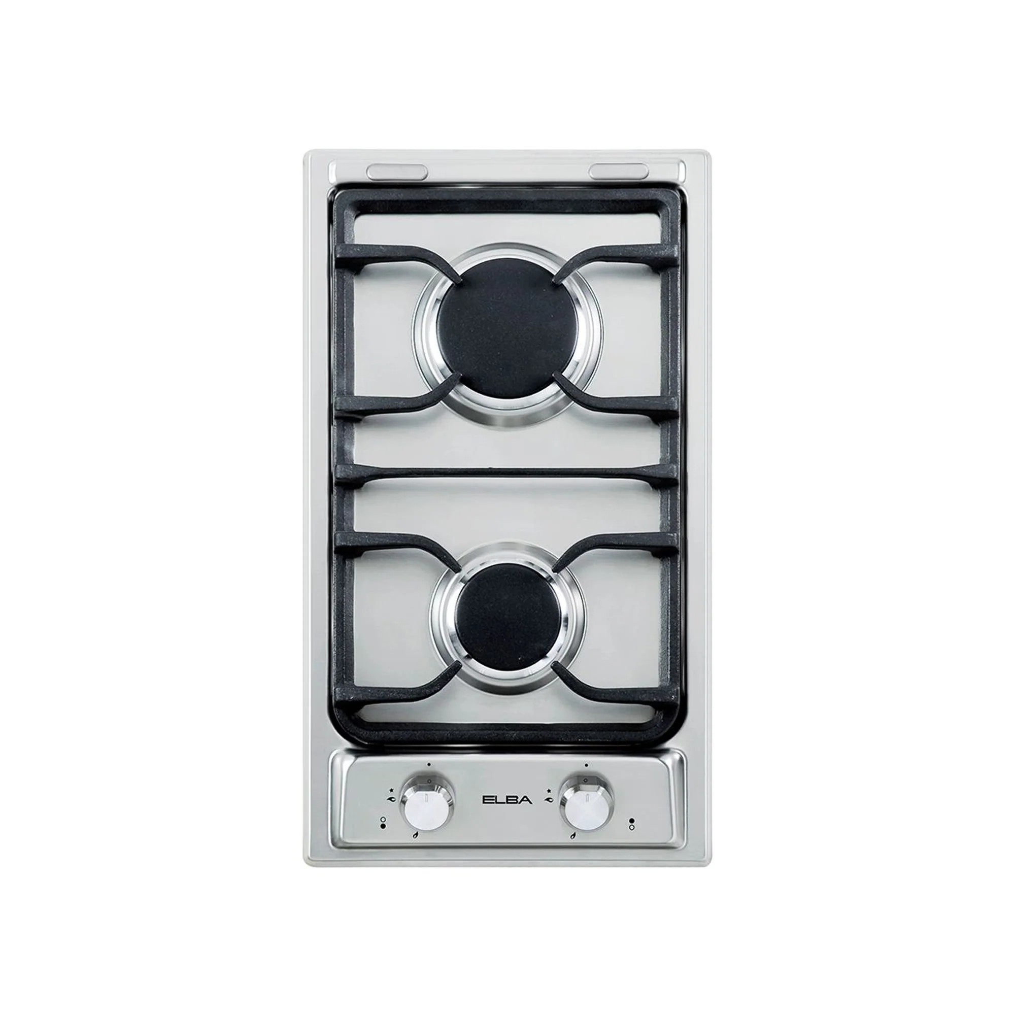 Elba 30cm 2 Burner Cast Iron Gas Hob - Stainless Steel - 02/EE35-200XD