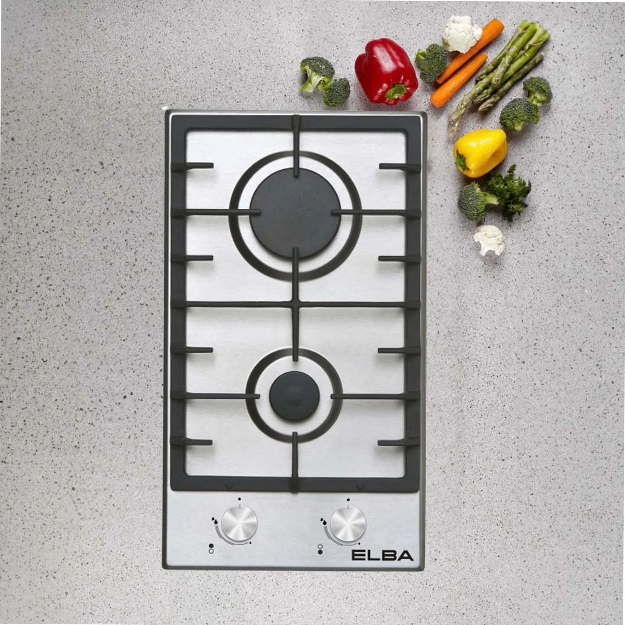 Elba 30cm 2 Burner Gas Hob - 04/T30-200X - Image 2