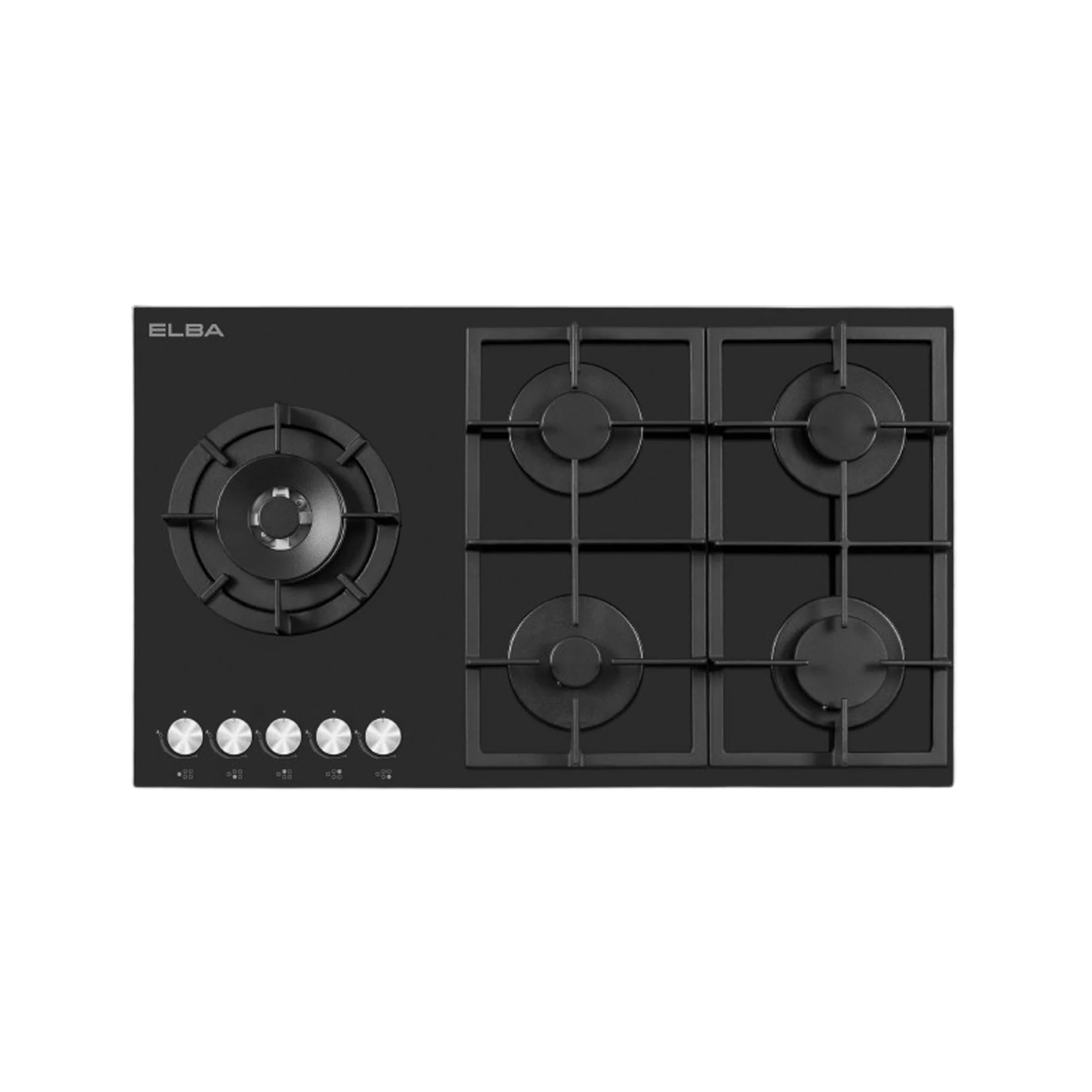 ELBA 90CM 5 BURNER GAS ON GLASS HOB - 04/T90-565G