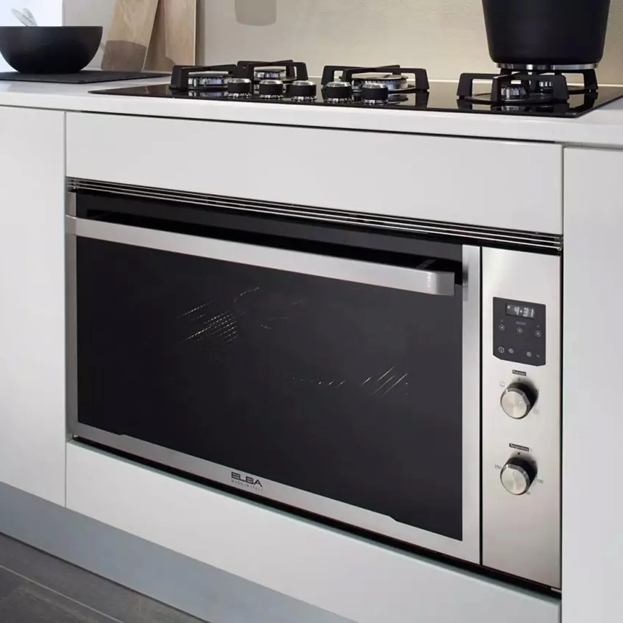 ELBA ELIO 90CM MULTIFUNCTION ELECTRIC OVEN S/S WITH BLACK GLASS FINISH - 02/ELIO 900 - Image 2