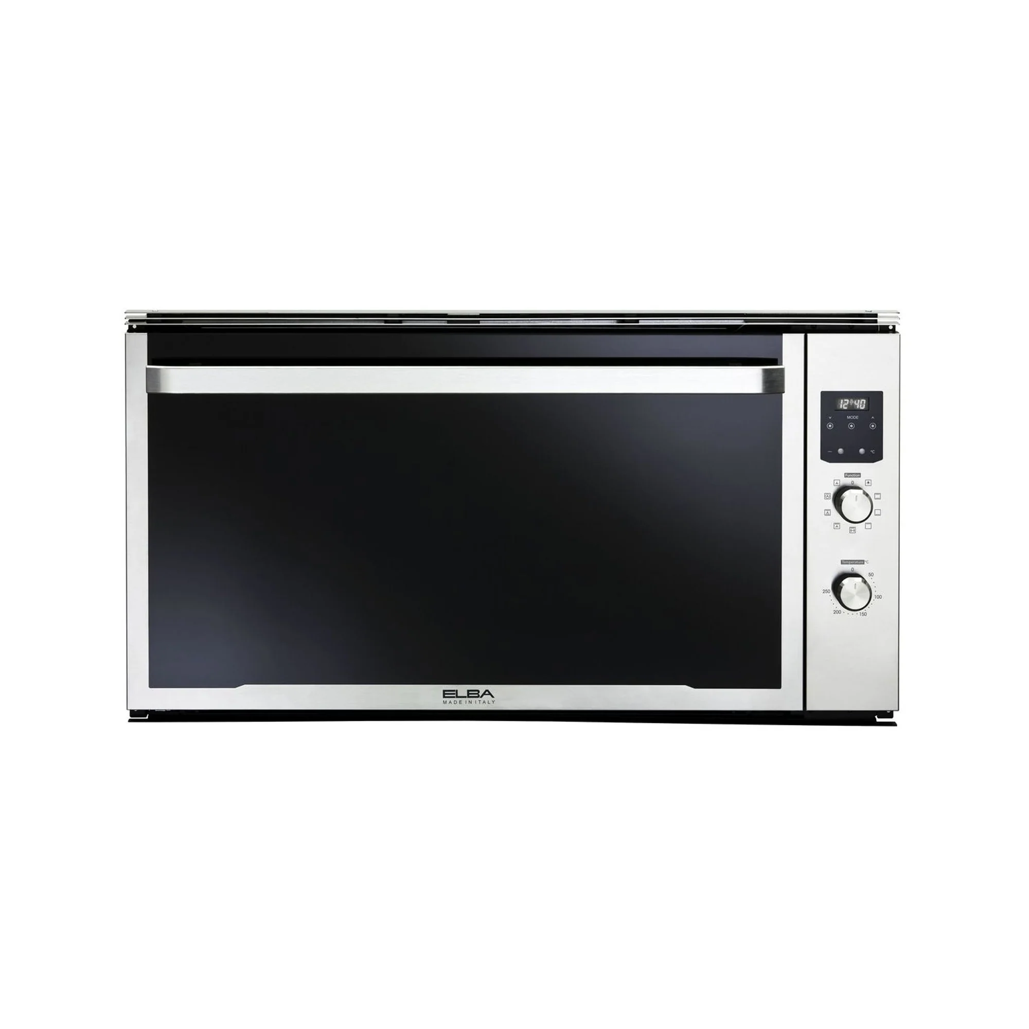 ELBA ELIO 90CM GAS OVEN S/S WITH BLACK GLASS FINISH - 02/ELIO 900G