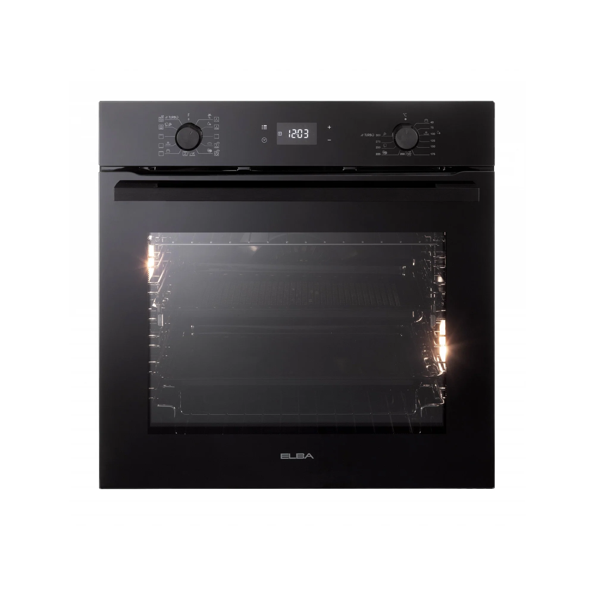 Elba Elio 60cm Electric Multifunction Oven - Black - 02/EL 11 XLFB 300