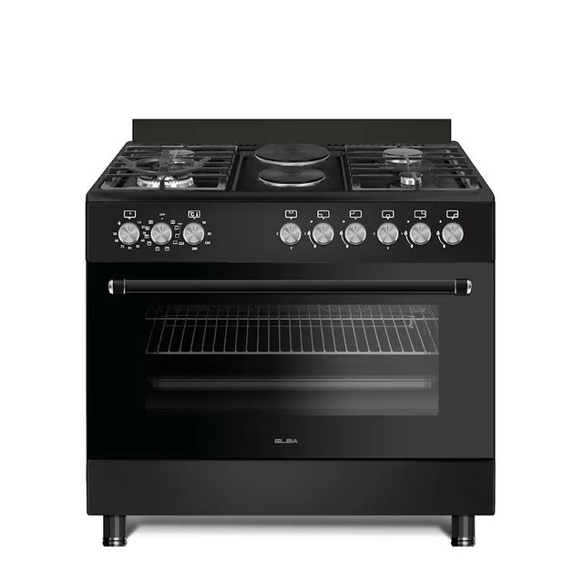 Elba Essential 90cm 4 Burner 2 electric Gas/Electric Stove Black - 04/96CL727B