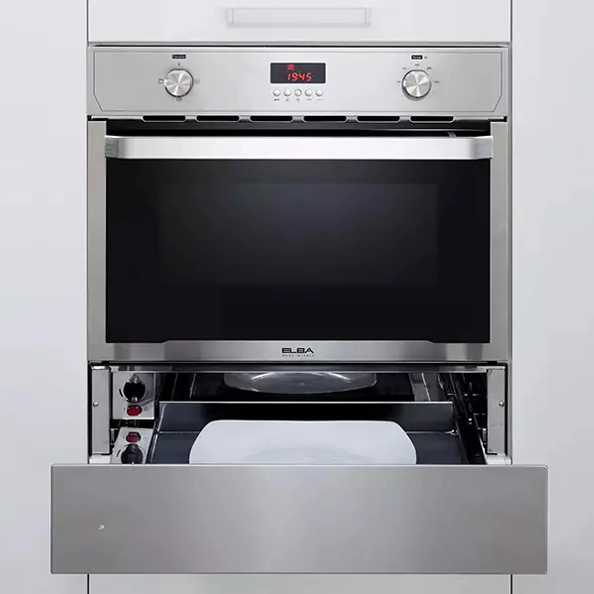 Elba Elio 15cm Built In Warmer Drawer ELIO 15DW - Silver - Image 2