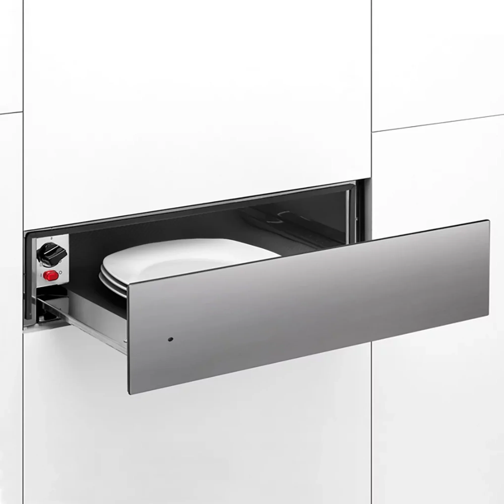 Elba Elio 15cm Built In Warmer Drawer ELIO 15DW - Silver - Image 3