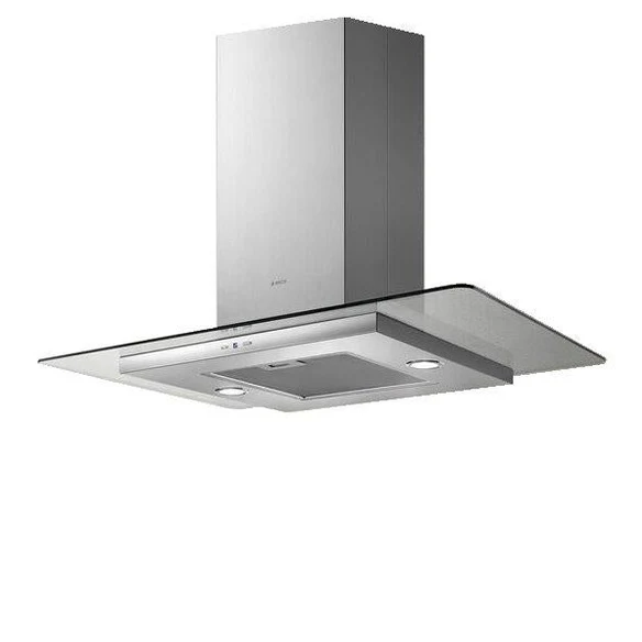 ELICA 90CM TRIBE  ISLAND  FLAT GLASS-  Stainless Steel & Glass