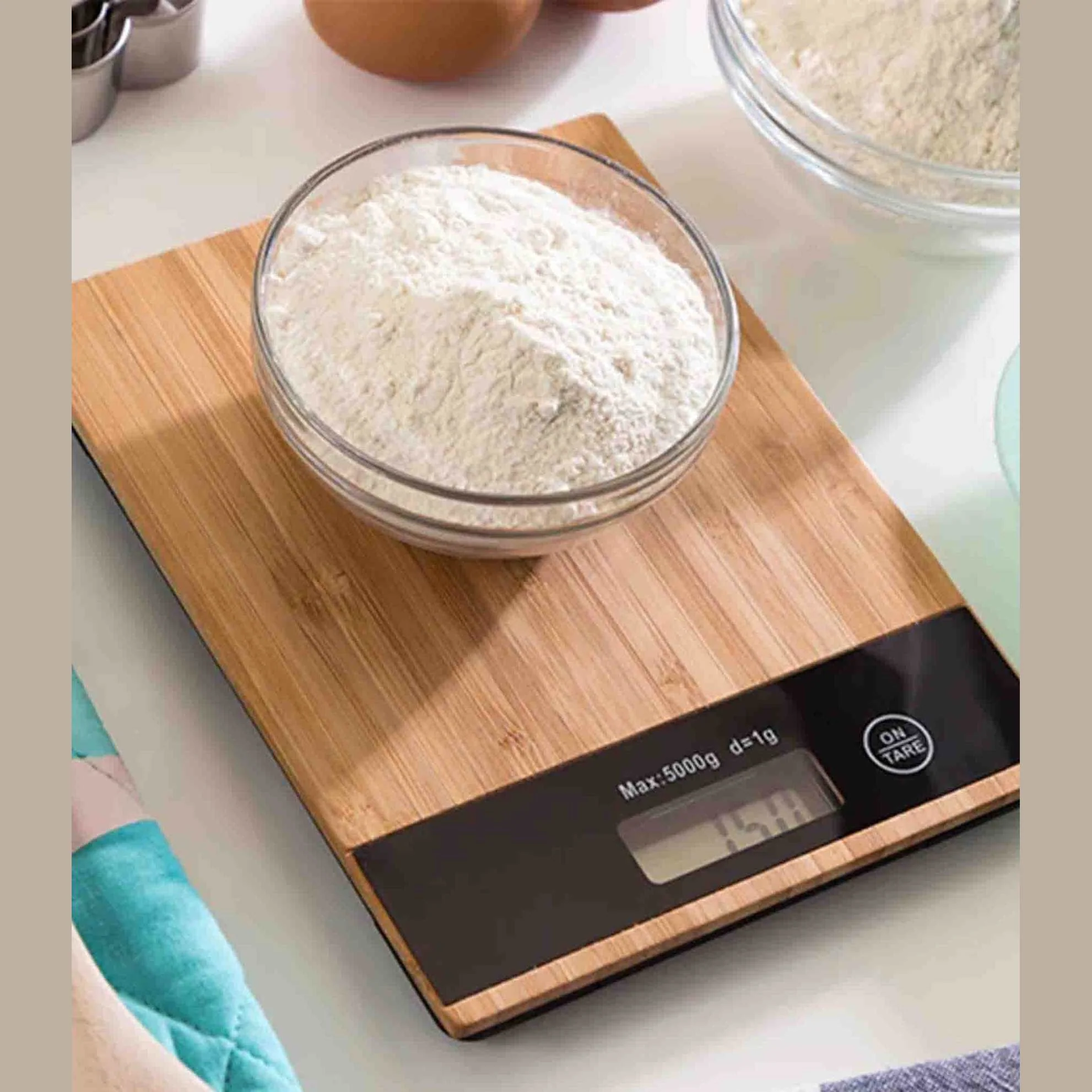 Excellent Houseware Bamboo Kitchen Scale - Brown - Image 3