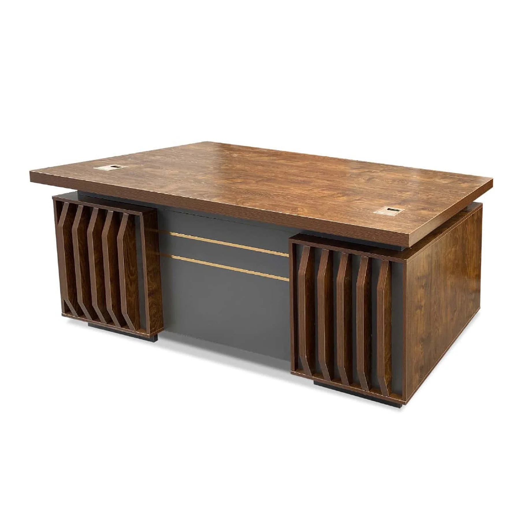 Executive Walnut Office Desk – Available In 2 Sizes - Image 2