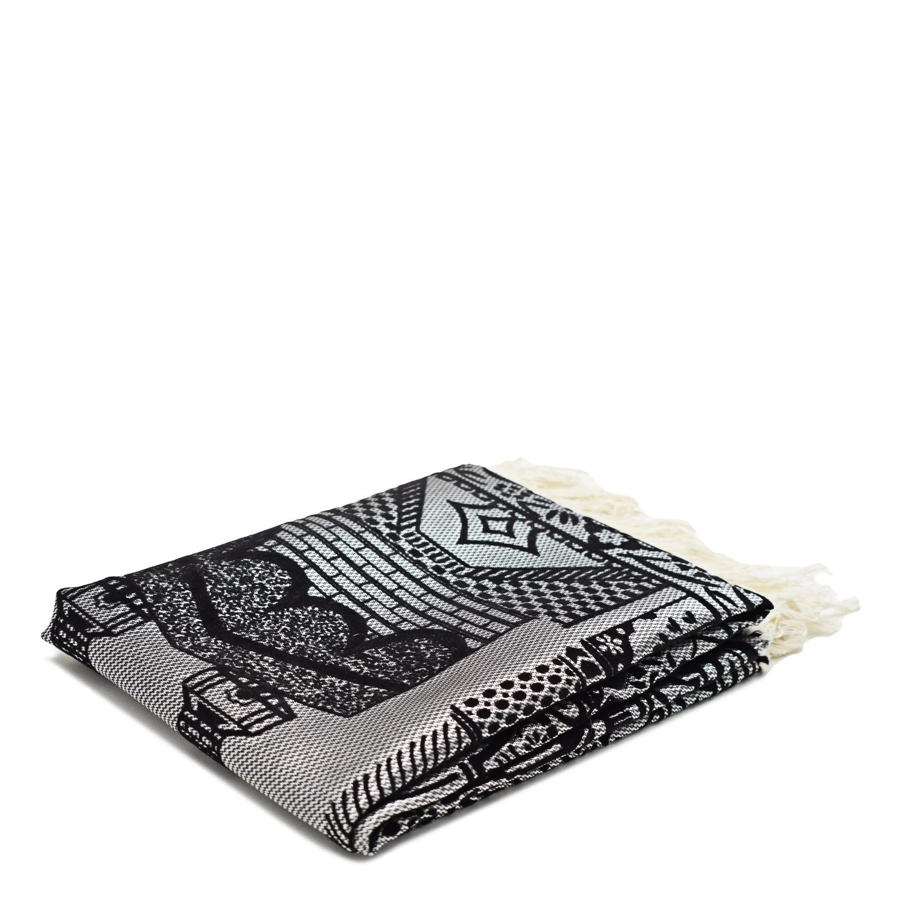 Exotic Designs Musallah Prayer Mat Combo With Quraan Desk - Blue & Beige - Image 3