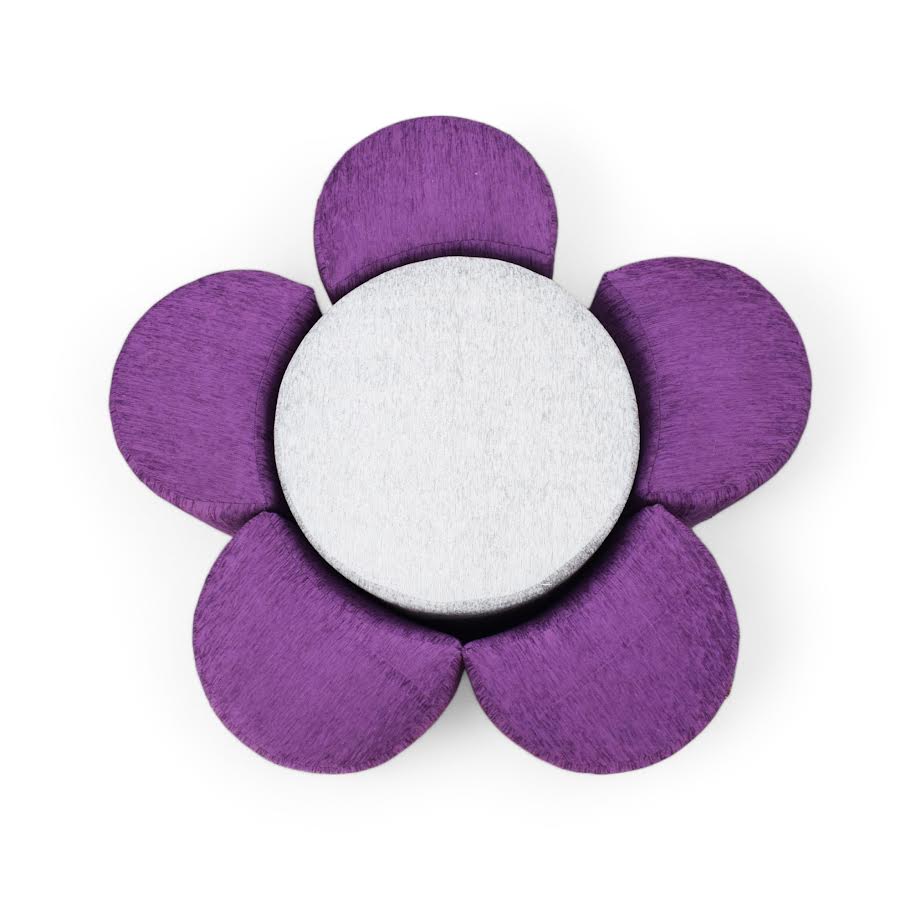 Flower Ottoman 6 Piece Purple - Image 4